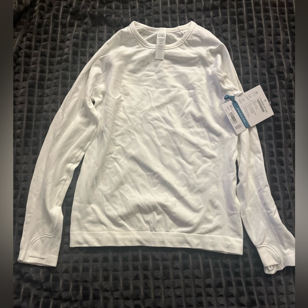 NWT Athleta Girl power up top white  . Size 7